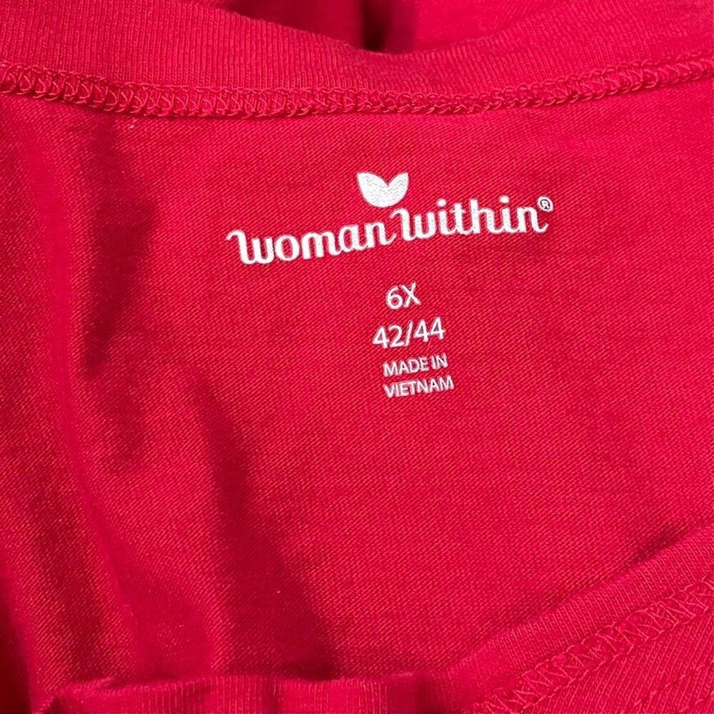 Woman Within Plus Size 6X Red Tee Shirt Basic Everyday Americana Patriotic - Picture 5 of 9
